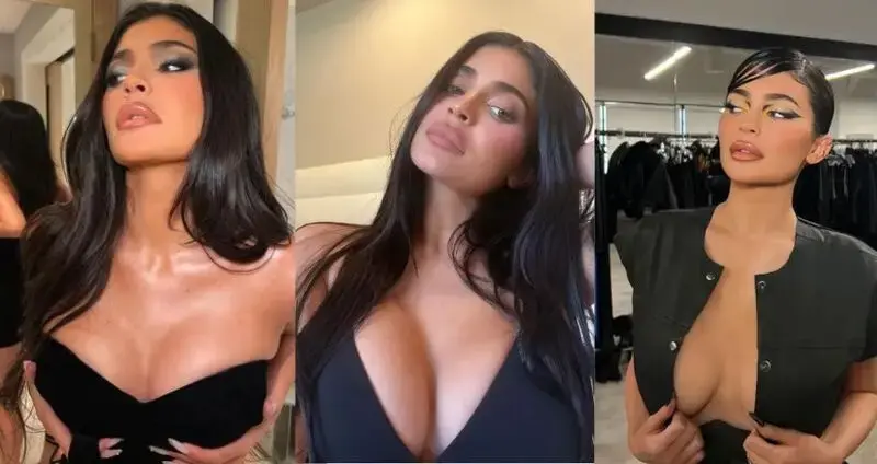Kylie Jenner leaves Kardashian fans floored as she spills out of teeny black strapless dress in new sultry snaps