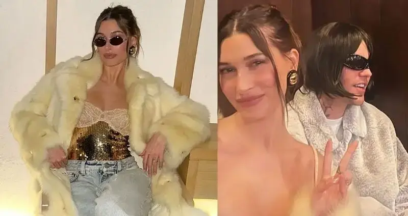 Hailey Bieber rings in 26th birthday in Tokyo wearing sequins and fur