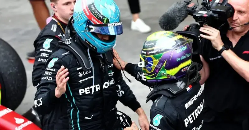 Russell explains why it's 'not easy' being teammates with Hamilton