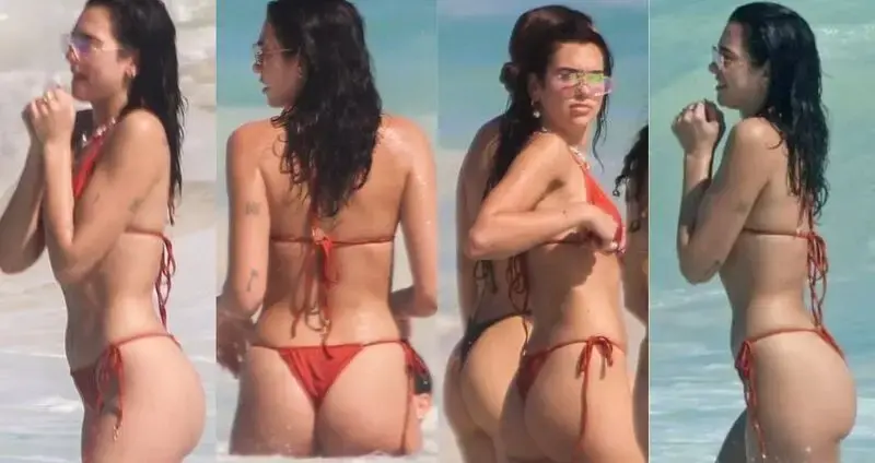 Dua Lipa flashes knockout curves in barely-there ʙικιɴι as she hits the beaches of Tulum with her gal pals