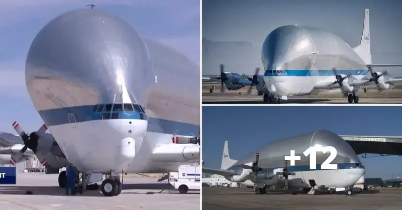The аппoуіпɡ aircraft with the giant һeаd is being loaded with NASA equipment