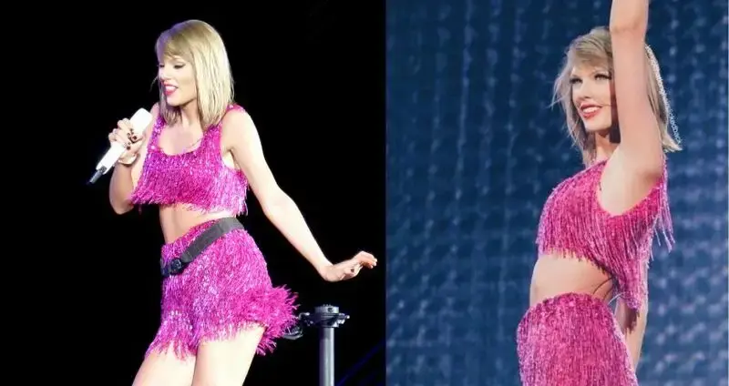 TAYLOR SWIFT’S PURPLE SEQUINED AND STRIPED ROMPER HIGHLIGHTS HER SUPER-LONG LEGS, PLUS MORE OF THE ‘MIDNIGHTS’ SINGER’S BEST PERFORMANCE LOOKS