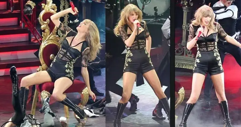 She’s rocking out! Taylor Swift gets racy in H๏τpants and knee-high boots as she gives energetic performance at gig