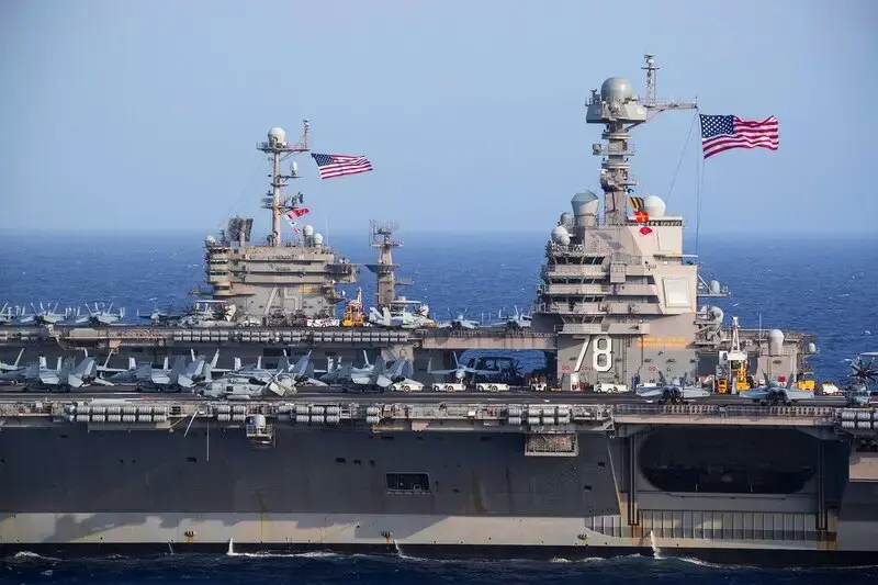 The “USS Gerald R. Ford,” the largest aircraft carrier in the world, has a carrying capacity of over 75 aircraft.
