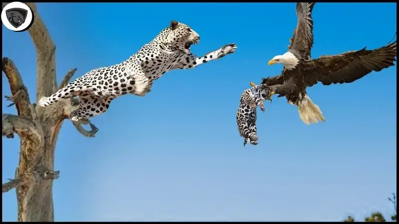 Angry Mother Leopard ᴀттᴀcκs Eagle Because It Has Stolen Her Cub
