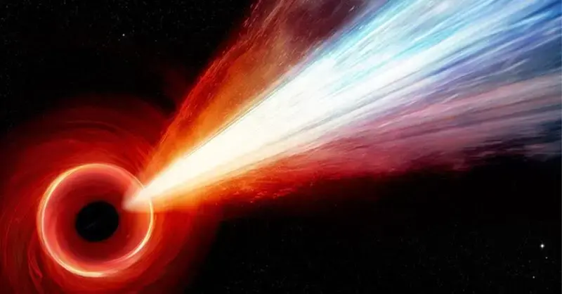 Scientists baffled after finding a black hole firing a jet at a neighboring galaxy