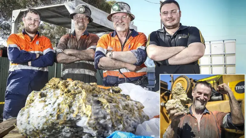 ‘Once-in-lifetime’ moment for gold miner who found biggest gold nugget ever—weighs 200 pounds and needs 3 men to carry