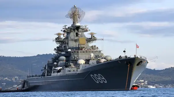 What other vessel represents the “proud” flagship of the Russian Navy besides the Moscow ship?