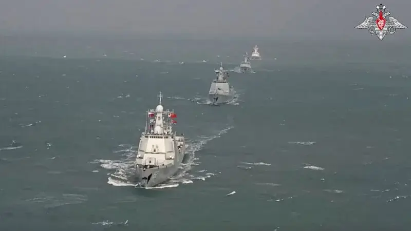 Russia and China hold joint naval drills