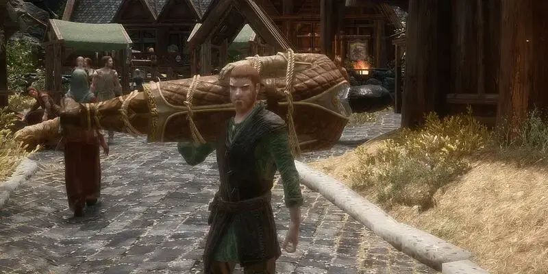 Skyrim Player Ties Nazeem Up And Uses Him As A Weapon