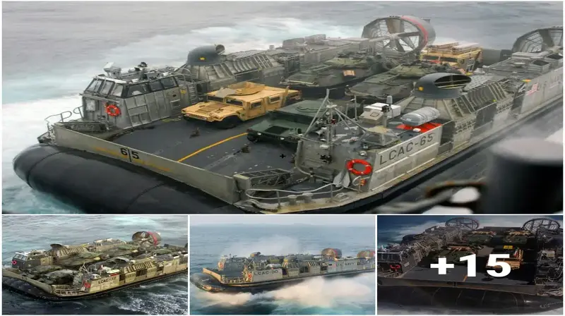A contemporary landing craft called the LCAC 106 is delivered to the US Navy.