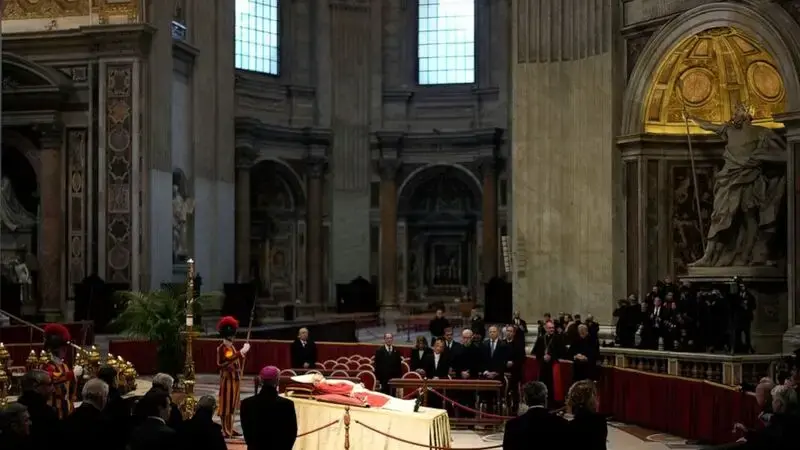 Pope Emeritus Benedict XVI body lying in state at Vatican