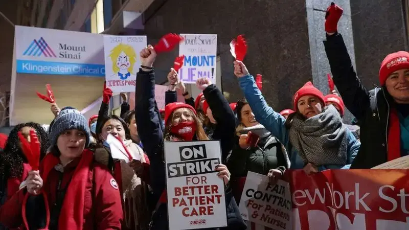 More than 7,000 nurses go on strike across 2 New York City hospitals