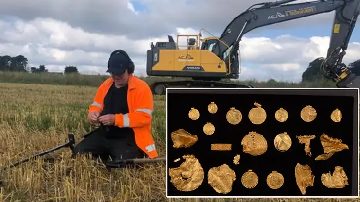 Rookie detectorist finds huge Iron Age gold hoard in Denmark
