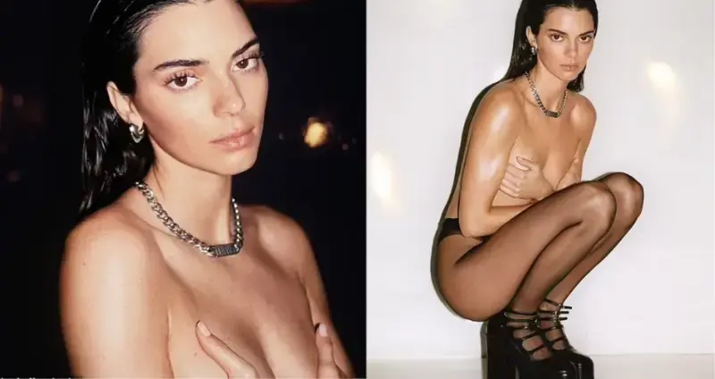 Kendall Jenner makes a splash as she poses provocatively in extreme platform heels for the Marc Jacobs Spring campaign