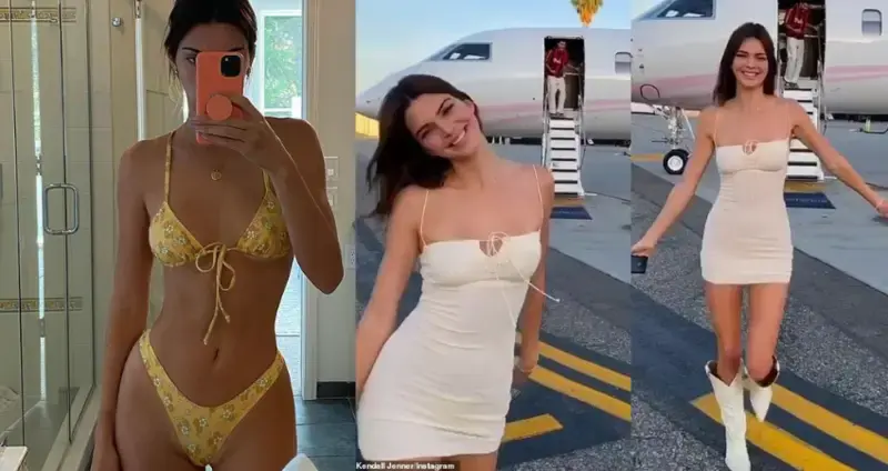 Kendall Jenner looks gleeful as she wears a VERY tight mini dress while running out of a private jet: ‘Smiling can elevate your mood