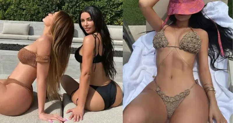 Bikini-clad Kim Kardashian and Kylie Jenner have a Sєxy pH๏τoshoot during family pool day