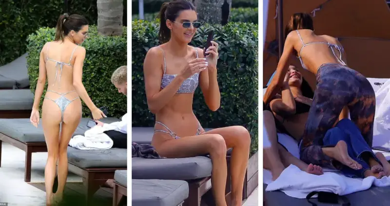 Kendall Jenner struggles to contain her perky ᴀssets in TINY string ʙικιɴι