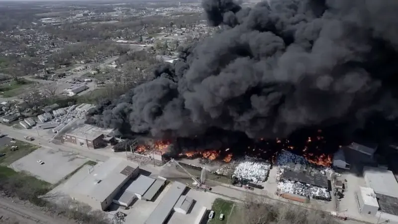 Over 2,000 Indiana residents ordered to evacuate after fire ignites at recycling plant