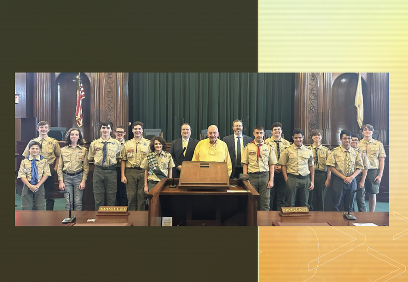 Scouts join RI Supreme Court judges, officials, to learn about law