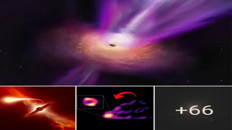 All in One Image: A Supermassive Black Hole and Its Jet
