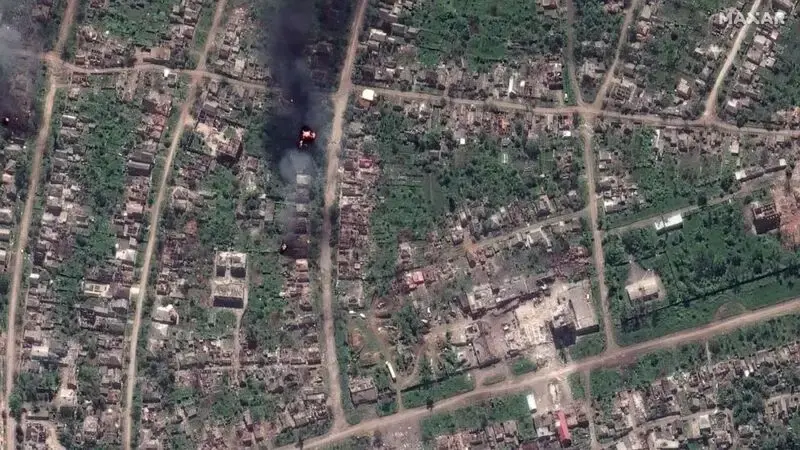 Satellite images show extensive destruction in Ukraine's embattled city of Bakhmut