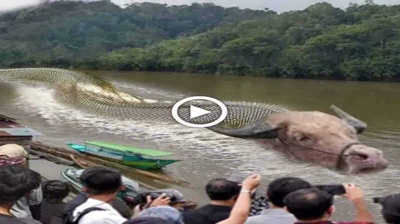 Upon the appearance of a 100-year-old cow snake, Kalimantan locals are ѕtᴜппed. (VIDEO)