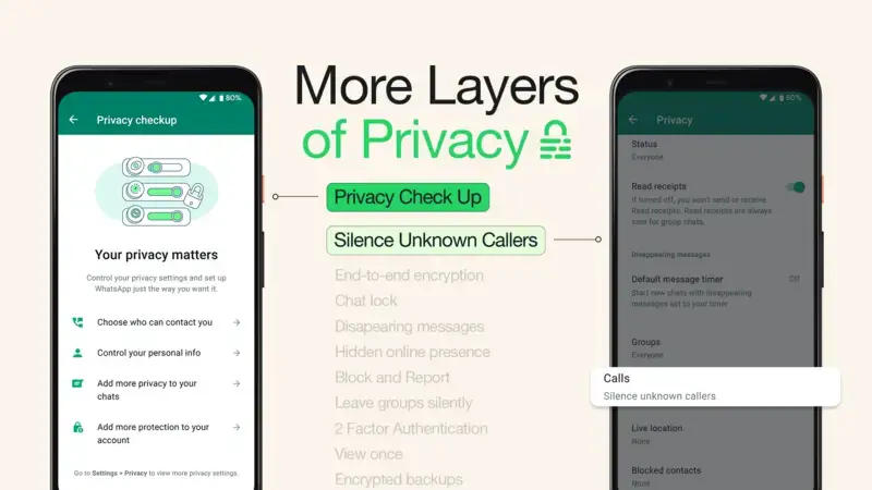 WhatsApp can silence calls from unknown numbers