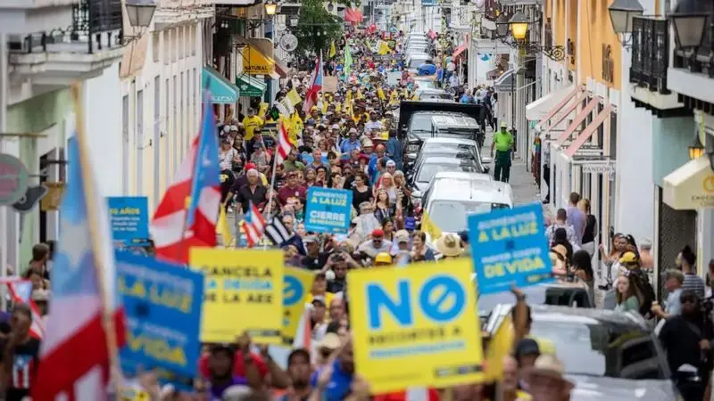 Hundreds in Puerto Rico protest proposed increase in electricity bills