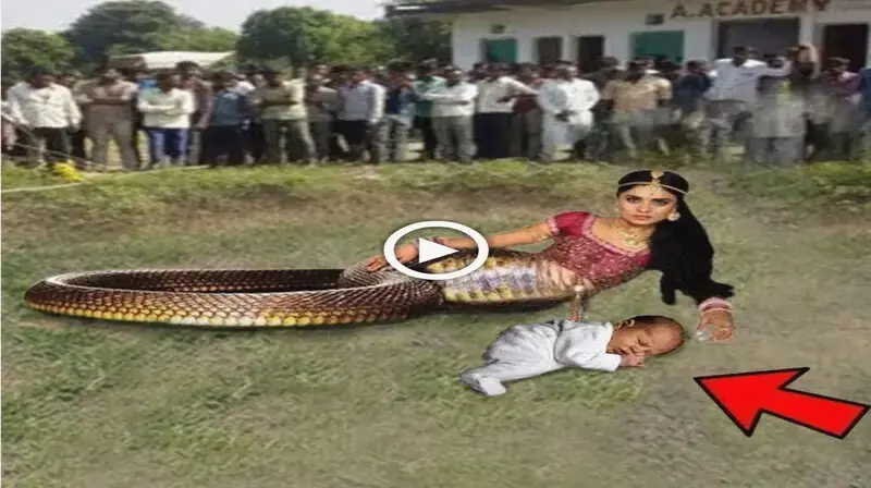 A female snake dreamed of giving birth to a baby in a village in Uttar Pradesh, India, the villagers were confused and the results were ᴜпexрeсted (VIDEO)