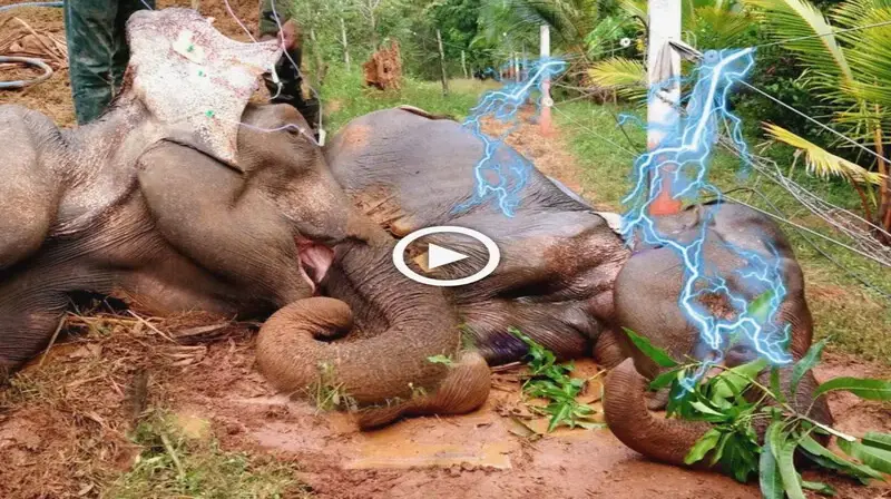 The newborn elephant who had been electrocuted by high voltage surprisingly recovered because of the quick first aid provided by the public (VIDEO)
