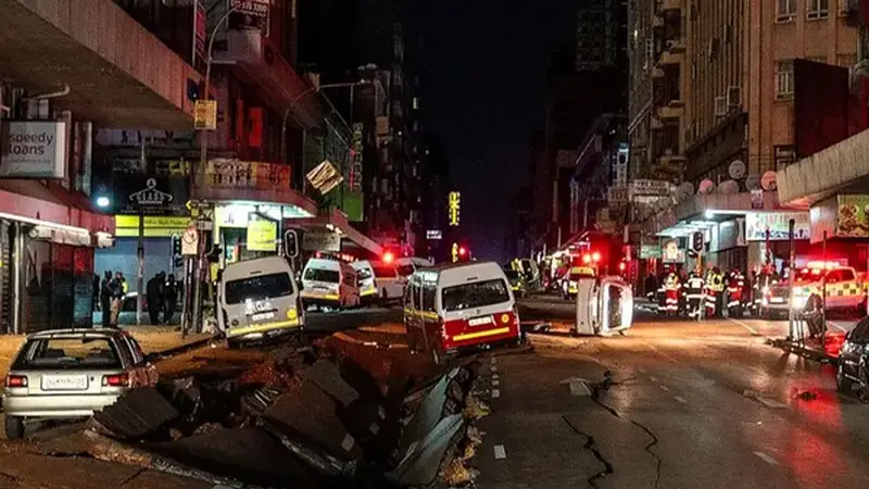 1 man is dead and 48 are injured after a suspected gas explosion in downtown Johannesburg
