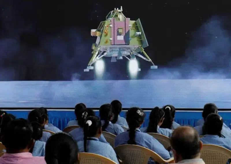Chandrayaan-3 rover rolls onto moon's surface as India celebrates