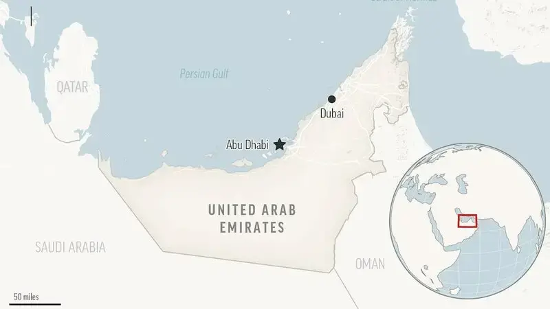 A helicopter crashes off the United Arab Emirates coast. 2 pilots are missing