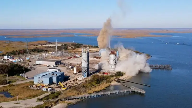 Former coal-fired power plant razed to make way for offshore wind electricity connection
