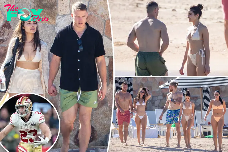 Olivia Culpo, fiancé Christian McCaffrey soak up the sun in Mexico with fellow 49ers after Super Bowl loss