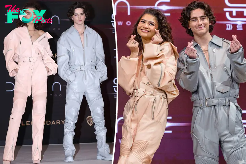 Zendaya and Timothée Chalamet twin in luxe coveralls at ‘Dune: Part Two’ event in South Korea