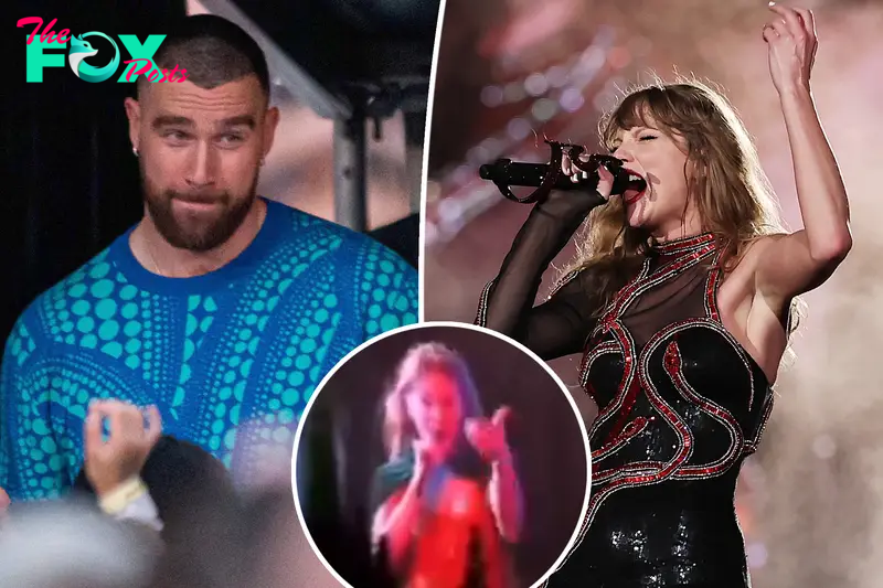 Taylor Swift cheekily points to Travis Kelce mid-song at Sydney Eras Tour show: ‘That’s my man’