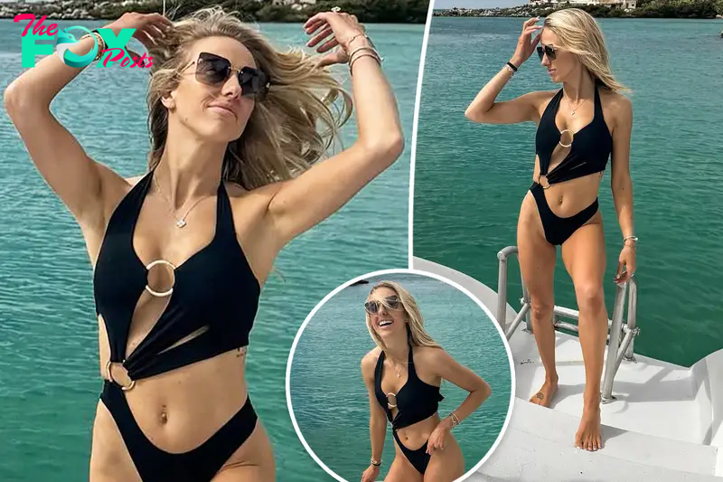 Brittany Mahomes sizzles in $380 black cutout one-piece swimsuit on Mexican vacation