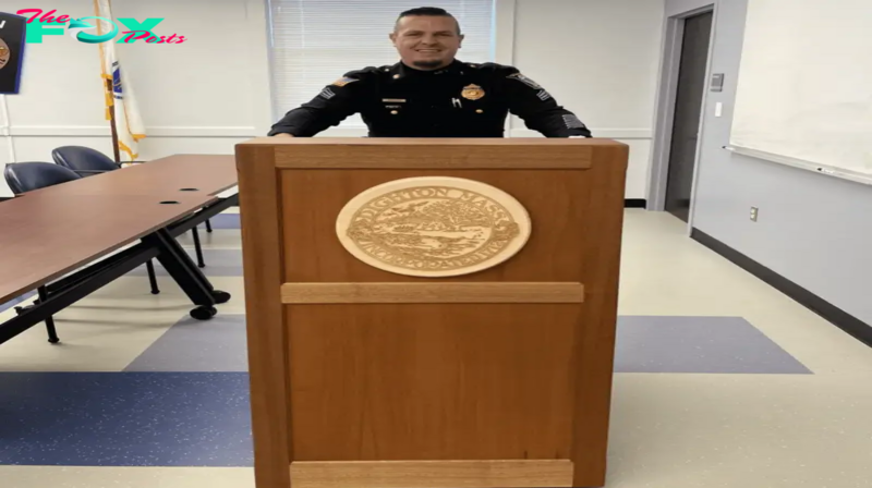 Bristol-Plymouth Tech carpentry students build podium for Dighton Police Department