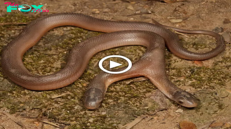 “Unexpected Footage: Veterinarians Astonished by Rare Two-Headed Snake in Captivating Video”