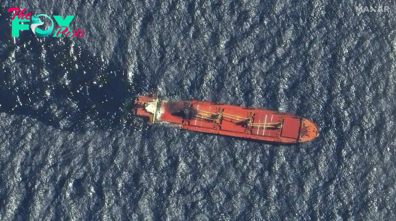 Ship Hit by Yemen’s Houthi Rebels Sinks in the Red Sea, Marking First Vessel Lost in Conflict