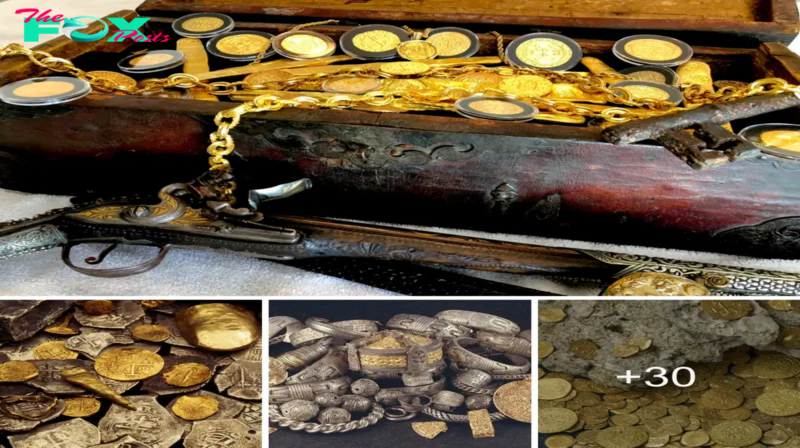 Treasure treasure of pricey items, some from Emperor ConstanTine the Great’s гeіɡп, including gold, jewels, and more than 300 coins.sena