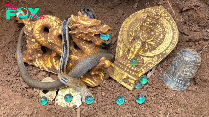 kem.Discovery of a treasure trove protected by a menacing pack of venomous snakes.