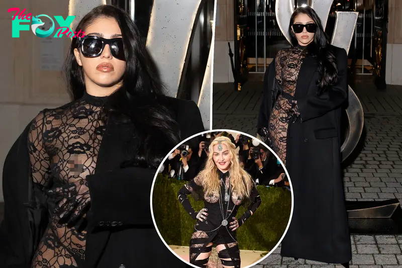 Lourdes Leon channels mom Madonna in see-through lace catsuit at Saint Laurent show