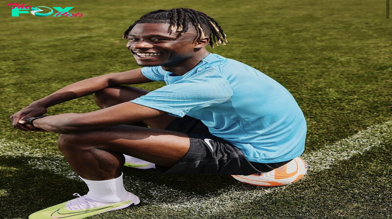 rr Real Madrid sensation Eduardo Camavinga joins forces with Nike in their newest promotional campaign, showcasing the dynamic fusion of football excellence and iconic sportswear innovation.