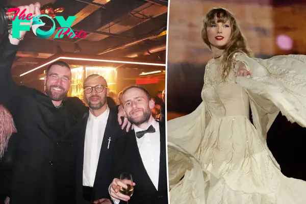 Travis Kelce spotted partying with pals at post-Oscars bash as Taylor Swift remains unseen
