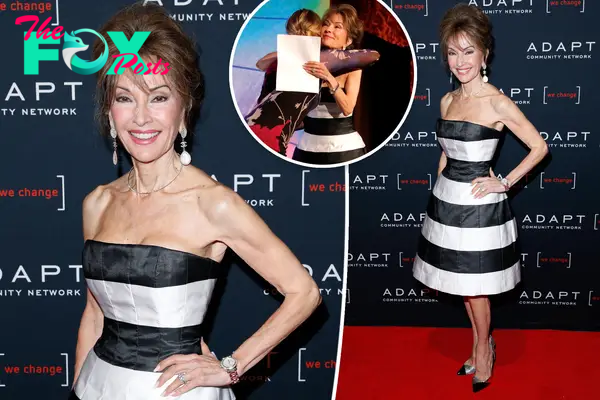 Susan Lucci, 77, makes glamorous appearance in strapless striped dress at charity gala