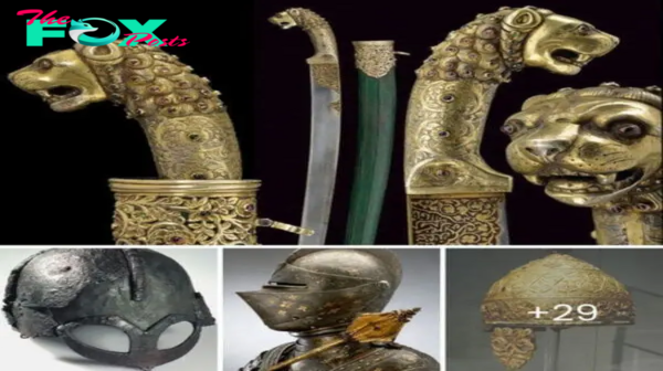 A remarkable artifact from ancient history: A golden Celtic helmet dating back to around 350 BC discovered in a cave in France