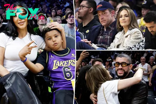 Jennifer Lopez and Ben Affleck attend Lakers game alongside Kim Kardashian, Bad Bunny and more celebs